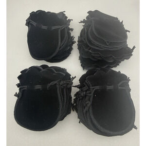 100 pcs Small Black Velvet Jewelry Gift Favors Party String Bag Pouch 2.5"x3.5"